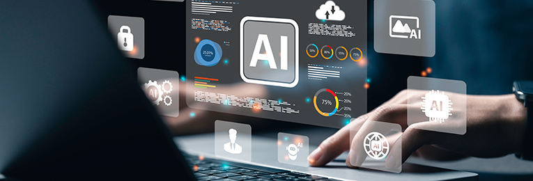 a person using AI app on his laptop for multitasking